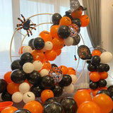 Triogift Halloween Balloons Party Decoration Confetti Orange Latex Black Colored White Inflatable Balloon Home Halloween Day of The Dead