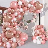 Triogift Pink Rose Gold Balloons Garland Arch Kit Birthday Party Decor Kids Wedding Birthday Party Supplies Baby Shower Decor Latex Balon