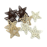 Triogift 10pcs 5cm/6cm Natural Rattan Stars Wicker Rattan Stars for Home Decor DIY Craft Vase Bowl Filler Table Decoration