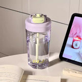 Triogift  500/700ml Cute Water Bottle Sport Tumbler For Girls Kids Plastic Aesthetic Ice Hot Coffee Tea Juice Cup School Drinking Bottle