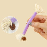 Triogift  Cat Chew Toys Hand Knitting Molar Cotton Rope Toy Silvervine Cat Teaser Toy Clean Mouth Kitten Play Toy Pet Supplies Accessories