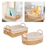 Triogift Woven Storage Baskets Kitchen Organizer Handwoven with Handles Cosmetic Box for Breakfast Fruit Bedroom Bathroom Home Decorative