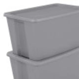 Triogift 30 Gallon Tote Box Plastic, Gray, Set of 6