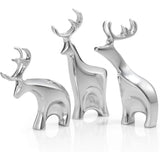 Triogift  Decorative Statues Minimalist Metal Miniature Reindeer Statue 9-piece Set Home Decoration Including a Wooden Sleigh Crafts Decor