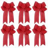 Triogift 6 Pieces Christmas Bows Holiday Christmas Wreaths Bows Xmas Tree Decoration Bowties DIY Gift Wrapping for Home Party Decor