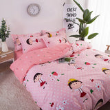 Triogift Hot sale high quality bedding double sanded quilt cover sheet pillowcase four-piece set