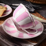 Triogift 1set European Elegance Candy Colored Ceramic Coffee Cup with Matching Saucer Perfect for Coffee Afternoon Tea Set Drinkware Gift