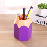 Triogift Cute Pencil Head Shape Pen Holder Pencil Storage Box Student Desktop Office Household Multifunctional Makeup Brush Organizer Box