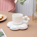 Triogift  -  Ceramic coffee cups and exquisite mugs and saucers set girls' high-value cherry blossom cups are luxurious and luxurious.