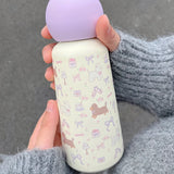 Triogift Kawaii Water Bottle Stainless Steel Thermos Tumbler For Drink Coffee Water Tea Cute Travel Insulated Flask Thermal Bottle 350ml