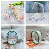 Triogift 10CM Doll Display Storage Bags Transparent Doll Organizer Boxes Plush Doll Storage Pouches Clear Keychain Wallet Bag Mystery Box