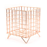 Triogift Ins Iron Metal Storage Rack Creative Desktop Square Storage Box Large Capacity Storage Basket Organizer Cosmetic Storage Box