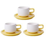 Triogift  -  3 Sets Coffee Cups Set Ceramic Cups and Saucers Set Family Tea Cup Set Cups and Mugs Drinkware  British Coffee Cups