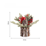 Triogift 25cm Flocking PE Simulation Christmas Pine Cone Tree Decoration High-quality Home Window Desktop Ornaments Mini Christmas Tree