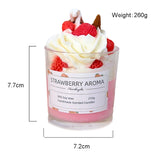 Triogift Strawberry Candles Fake Dessert Scented Candles In Jars Food Candles for Coffee Shop House Decoration Aromatic Home Decoration