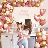 Triogift Rose Gold Balloon Garland Arch Kit Birthday Party Decor Foil Latex Ballon Wedding Birthday Party Baby Shower Balllon