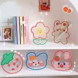 Triogift Kawaii Transparent Acrylic Pen Holder Desktop Organizer INS New Fashion Cute Bear Bunny Office Stationery Cosmetics Storage Box