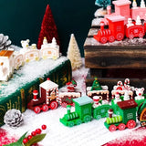 Triogift Plastic Train Ornament/ 4 Knot Hand-assembled Train Toy for Home Santa Claus Gift Xmas New Year Decoration Desk Decoration