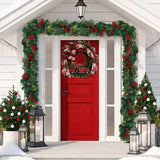 Triogift  40cm Red Truck Christmas Wreath Fall Wreath for Front Door Decorations for Farmhouse Autumns Harvest Halloween Thanksgiving