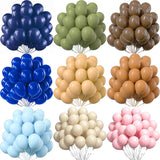 Triogift 10/20/30pcs Navy Blue Balloons Skin Brown White Sand Latex Balloon Baby Shower Decor Birthday Party Wedding Decoration Supplies