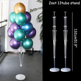 Triogift 2set 132cm Birthday Balloons Air Balls Stand Balloon Holder Column Birthday Party Decor Kids Adult Holder Ballons Accessories