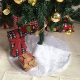 Triogift  Christmas Tree Skirts 78/90/122cm White Plush Mat Navidad Plush Skirt Xmas Tree Base Mat Ornament New Year Christmas Home Decor