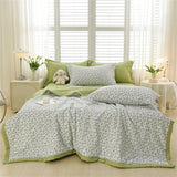 Triogift Quilt Pillow Cover Set Quilt and Pillowcase Home Bedding Seersucker Summer Thin Quilt Air Condition Blanket Comforter Bed Cover