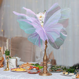 Triogift 50cm Violet Silk Yarn Artificial Butterfly Giant Gauze Butterfly for Mariage Wedding Party Outdoor Holiday Decoration Display