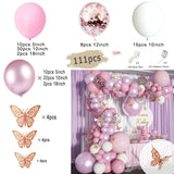 Triogift Boho Dusty Retro Pink Balloons Garland Arch Kit Bride Wedding Birthday Party Decoration Girls Baby Shower Rose Gold Ballon Chain