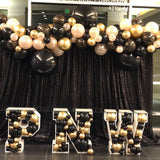 Triogift 128Pcs Black Gold Balloon Garland Arch Kit Gold Dot Print Latex Happy 30th 40th 50th Adults Birthday Party Balloon Decorations