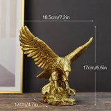 Triogift Eagle Resin Golden Eagle Statue Art Animal Model Collection Ornaments Wine Cabinet for Home Office Desktop Feng Shui Decor Gifts