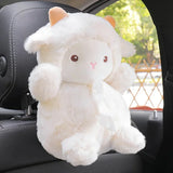 Triogift Kawaii Car Tissue Box Plush Doll Piggy Sheep Napkin Paper Holder Styling Portable Paper Case Home Office Accessories