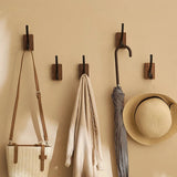 Triogift New Simple Solid Wood Hook Walnut Hanging Hanger Bathroom Wall Hook Bedroom Coat Storage Rack Home Towel Key Decoration Hook