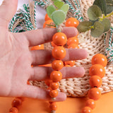 Triogift  Easter Decor Carrot Wooden Beads Ornament DIY Wreath Pendants Beads String Happy Easter Party Decoration For Home Kids Gift