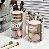 Triogift Rotating Powder Puff Storage Box Dust-proof Desktop Beauty Egg Air Cushion Rack Multi-layer Lipstick Makeup Brush Storage Rack