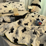 Triogift Summer Cool Quilt Comforter Ins Soft Glutinous Wrinkled Yarn  Cartoon Fun Washable Quilt Air Conditioning Quilt