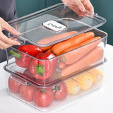 Triogift Refrigerator Storage Box Food Vegetable Fruit Fresh Preservation Transparent PET Box Drain Kitchen Organizer Storage Containers