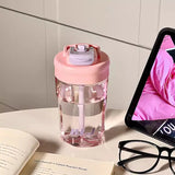 Triogift  500/700ml Cute Water Bottle Sport Tumbler For Girls Kids Plastic Aesthetic Ice Hot Coffee Tea Juice Cup School Drinking Bottle