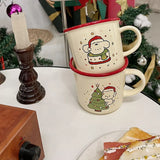 Triogift  -  Kawaii Dog Christmas Mug Gift Coffee Water Cup Cute Ceramic Handmad Milk Tea Water Juice Mocha Lovers Breakfast Cup Gift 300ml