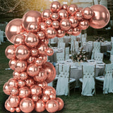 Triogift 114PCS Rose Gold Latex Balloon Birthday Wedding Single Party Decoration Rose Gold Latex Balloon Set