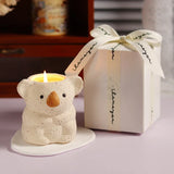 Triogift Koala Scented Candles for Living Room Decoration Fragrance Candles in Jars with Wooden Wick Souvenirs for Guests