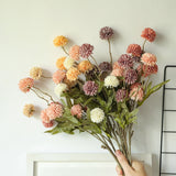 Triogift  Artificial Flower 5 Head Dandelion False Flower 51cm Small Thorn Ball Hydrangea Simulation Plant For Home Wedding Decorations