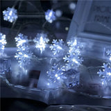 Triogift  Christmas Snowflake String Lights LED Fairy Lights USB/Battery Powered Garland 2024 New Year's Wedding Party Xmas Decorations