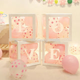 Triogift Transparent Balloon Letter Box Baby Shower Decoration Birthday Wedding Custom Name Balloon Box 1st Birthday Party Decorations