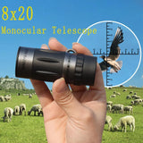 Triogift Multipurpose Mini Pocket 8x20 Monoculars Telescope Cross Scale Ranging High Definition Optical Glass for Hunting Camping Hicking