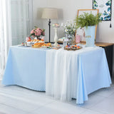 Triogift  150X300CM Pearl Yarn Table Cloth Wedding Decoration Pearl Yarn Tulle Tablecloth Party Rectangular Table Background Decoration