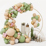 Triogift  Retro Green Balloon Garland Arch Kit Wedding Birthday Balloons Decoration Party White Balloons For Baby Shower Decor Supplies