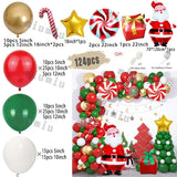 Triogift Christmas Balloon Set Candy Cane Aluminum Red Green Christmas Tree New Year Party Balloon Chain Arch Decoration Supplies Gifts