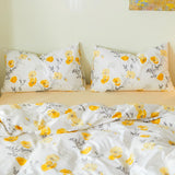 Triogift Cotton Four-Piece Student Dormitory Three-Piece Small Floral Bed Sheet Quilt Cover Pillowcase Double Nordic Style Fresh Bedding