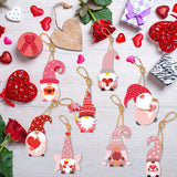 Triogift 8pcs Valentine's Day Hanging Ornaments Valentine Heart Gnome paper Cutouts Pendant for Love Tree Valentine's Day Wedding decor